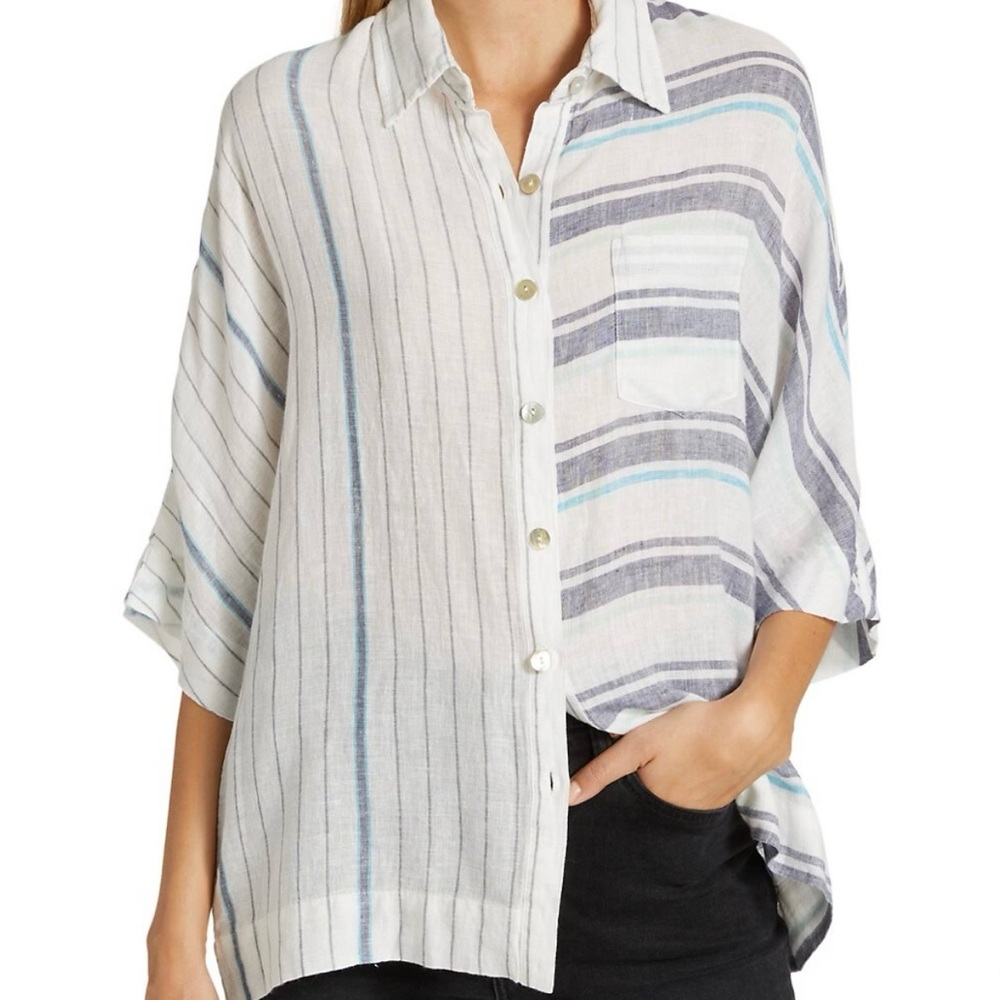 RAILS Finley Shirt Size S in blue stripes